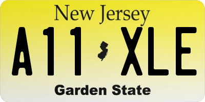 NJ license plate A11XLE