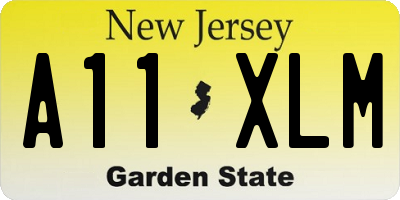 NJ license plate A11XLM