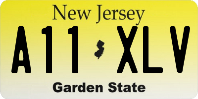 NJ license plate A11XLV
