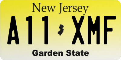 NJ license plate A11XMF