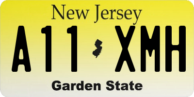 NJ license plate A11XMH
