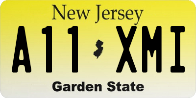 NJ license plate A11XMI