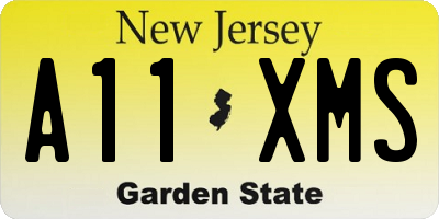 NJ license plate A11XMS