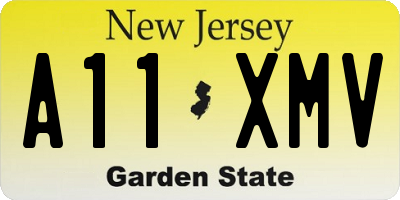 NJ license plate A11XMV
