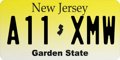 NJ license plate A11XMW