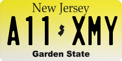 NJ license plate A11XMY