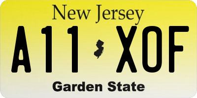 NJ license plate A11XOF