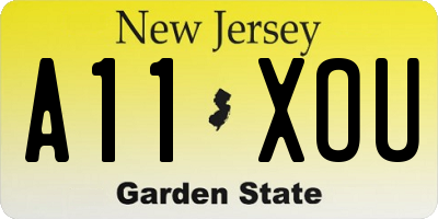 NJ license plate A11XOU