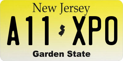 NJ license plate A11XPO