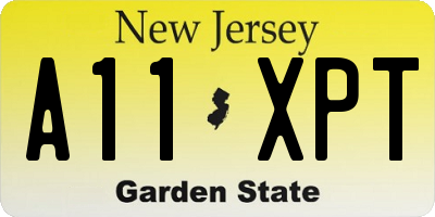 NJ license plate A11XPT