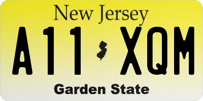 NJ license plate A11XQM