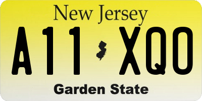 NJ license plate A11XQO
