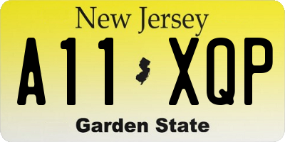 NJ license plate A11XQP