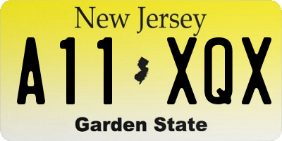 NJ license plate A11XQX