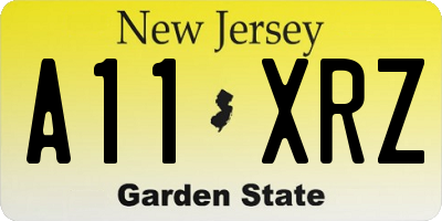 NJ license plate A11XRZ