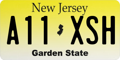 NJ license plate A11XSH