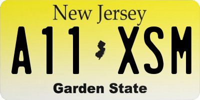 NJ license plate A11XSM