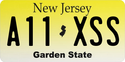 NJ license plate A11XSS
