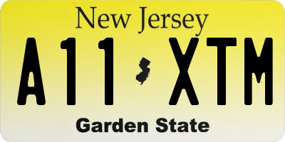 NJ license plate A11XTM