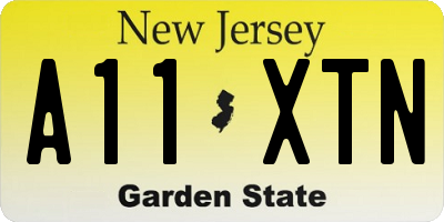 NJ license plate A11XTN