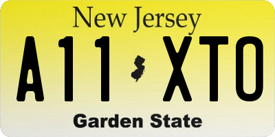 NJ license plate A11XTO