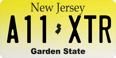 NJ license plate A11XTR