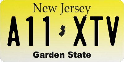 NJ license plate A11XTV