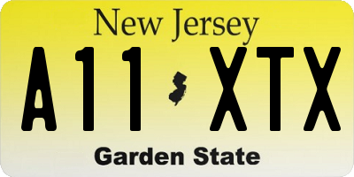 NJ license plate A11XTX