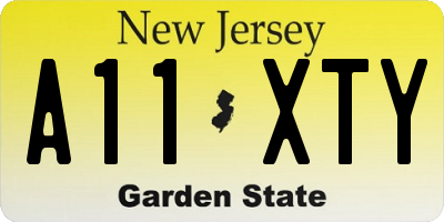 NJ license plate A11XTY