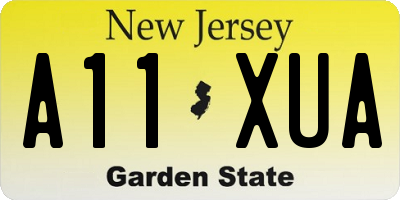 NJ license plate A11XUA