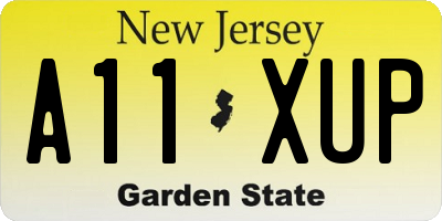 NJ license plate A11XUP