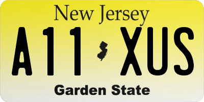 NJ license plate A11XUS