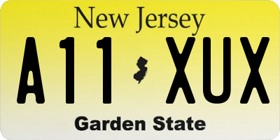 NJ license plate A11XUX