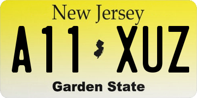 NJ license plate A11XUZ
