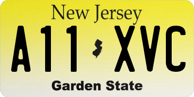 NJ license plate A11XVC