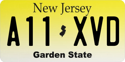 NJ license plate A11XVD