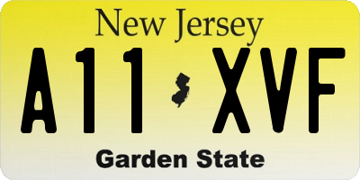 NJ license plate A11XVF