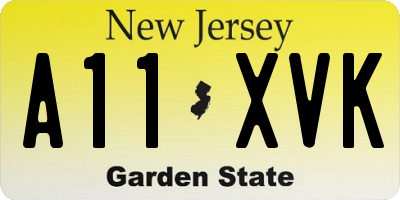 NJ license plate A11XVK