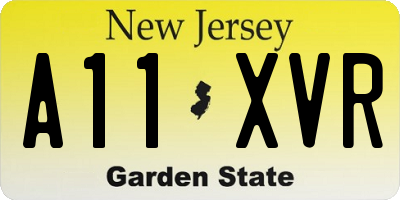 NJ license plate A11XVR