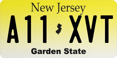 NJ license plate A11XVT