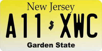 NJ license plate A11XWC