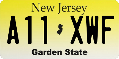 NJ license plate A11XWF