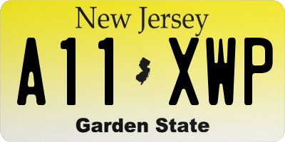 NJ license plate A11XWP
