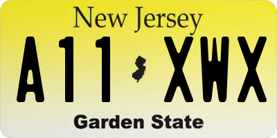 NJ license plate A11XWX