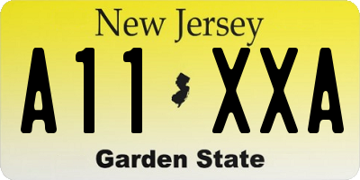 NJ license plate A11XXA