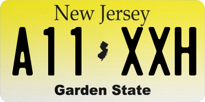 NJ license plate A11XXH