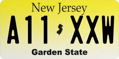 NJ license plate A11XXW