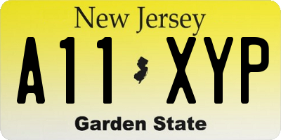 NJ license plate A11XYP