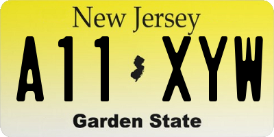 NJ license plate A11XYW