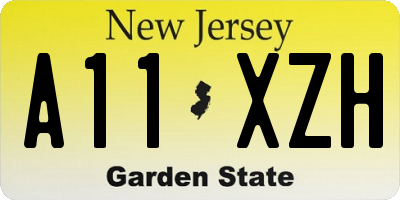 NJ license plate A11XZH